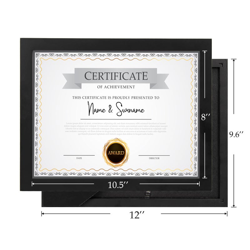 Beyond Your Thoughts 8.5"X11" Real Wood + Real Glass (Hang/Stand) Black Picture Photo Frame for Wall Top-Mounting Hardware Included(1 Pack) - Image 2